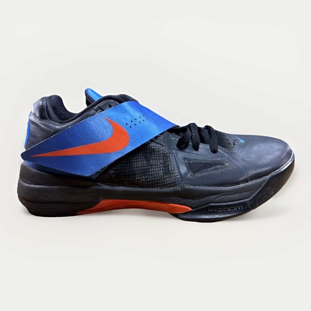 RARE Nike Zoom KD Kevin Durant 4 IV Men US 13 Away Black Orange Blue 473679-001